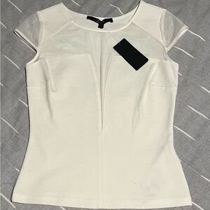 Guess White Top with Mesh Accents